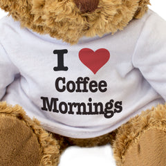 I LOVE COFFEE MORNINGS - Teddy Bear - Cute Cuddly Soft - Gift Present