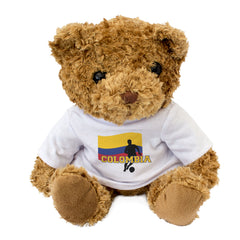 COLOMBIA FLAG (FOOTBALL) - Teddy Bear - Cute - Colombian Soccer Fan Gift Present