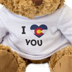 I LOVE YOU (COLORADO FLAG) - Teddy Bear - Cute - Romantic Partner Gift Present