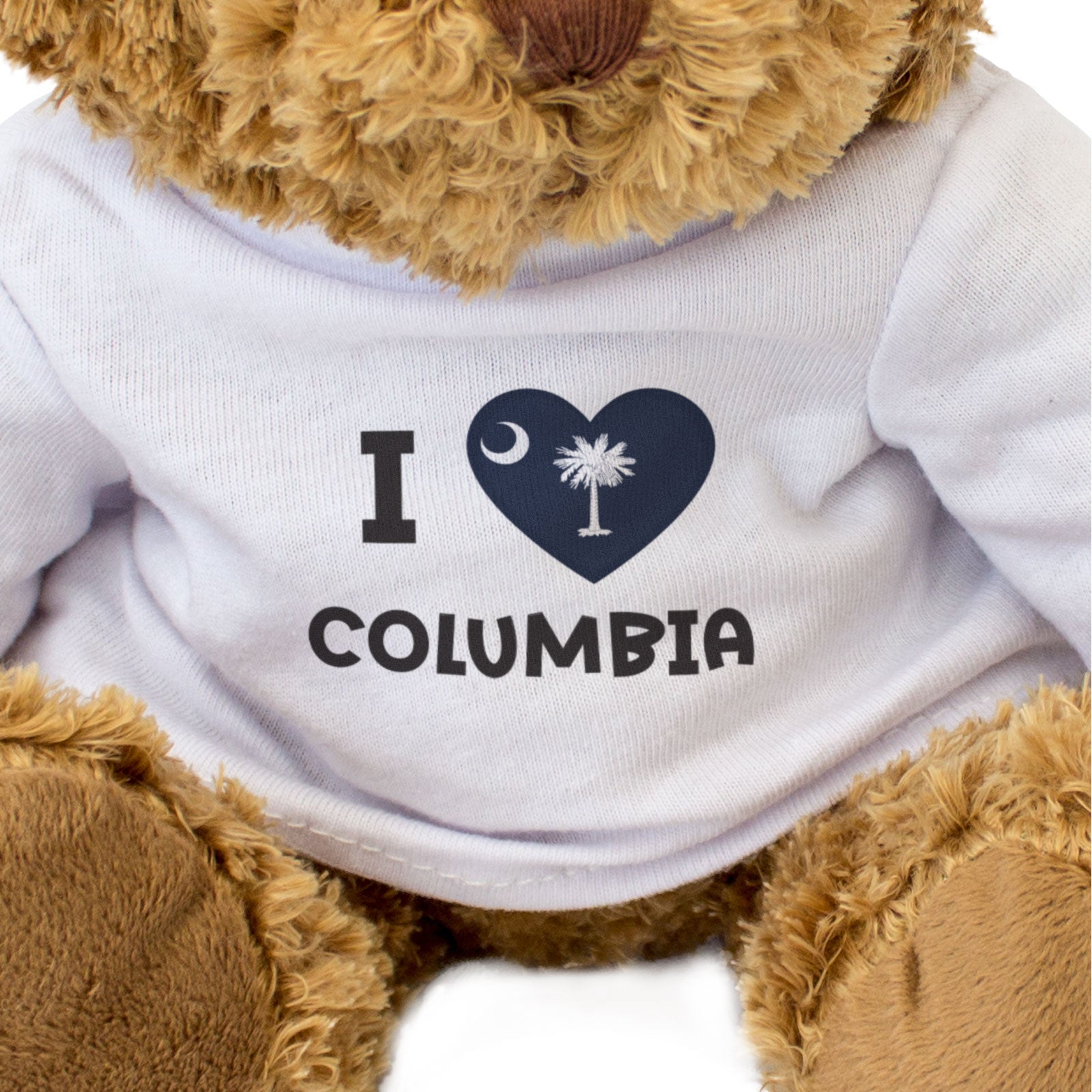 I LOVE COLUMBIA (SOUTH CAROLINA FLAG) - Teddy Bear - Cute Cuddly - Gift Present