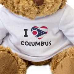 I LOVE COLUMBUS (OHIO FLAG) - Teddy Bear - Cute Cuddly - Gift Present