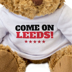 COME ON LEEDS! - Teddy Bear - Cute Cuddly Soft Adorable - Leeds Fan Gift Present