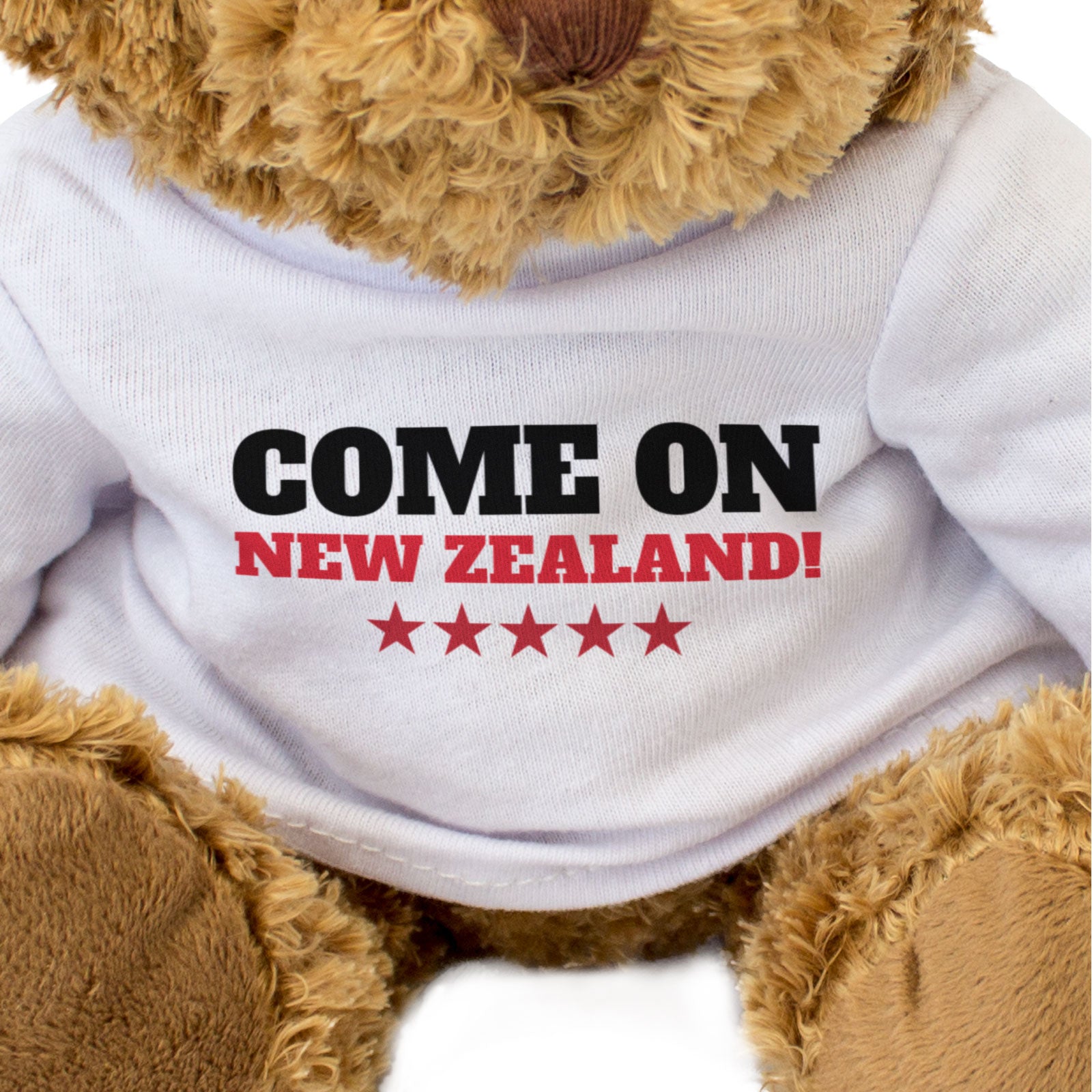 COME ON NEW ZEALAND! - Teddy Bear - Cute Cuddly - Kiwi Sports Fan Gift Present