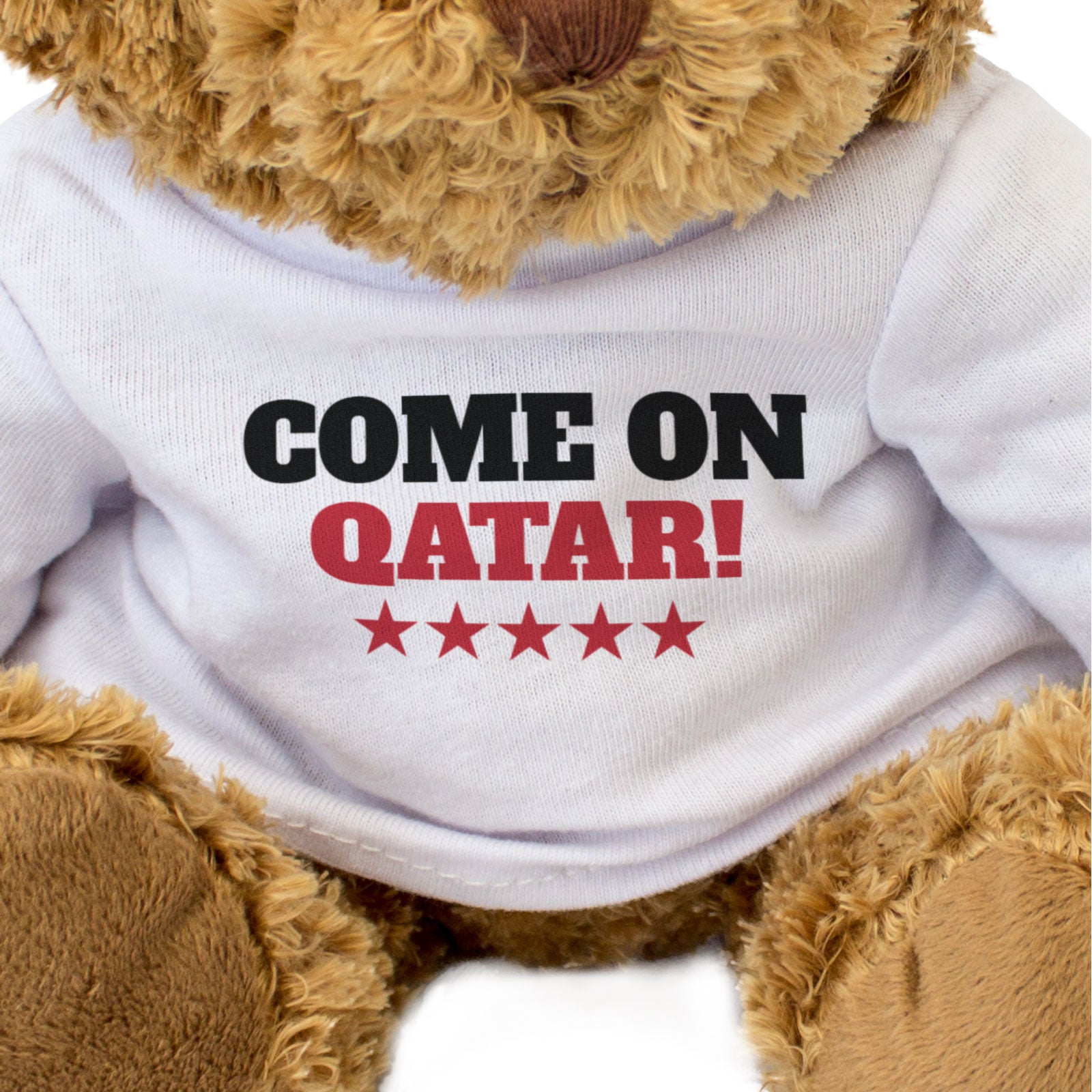 COME ON QATAR! - Teddy Bear - Cute Funny - Qatari Sports Fan Gift Present