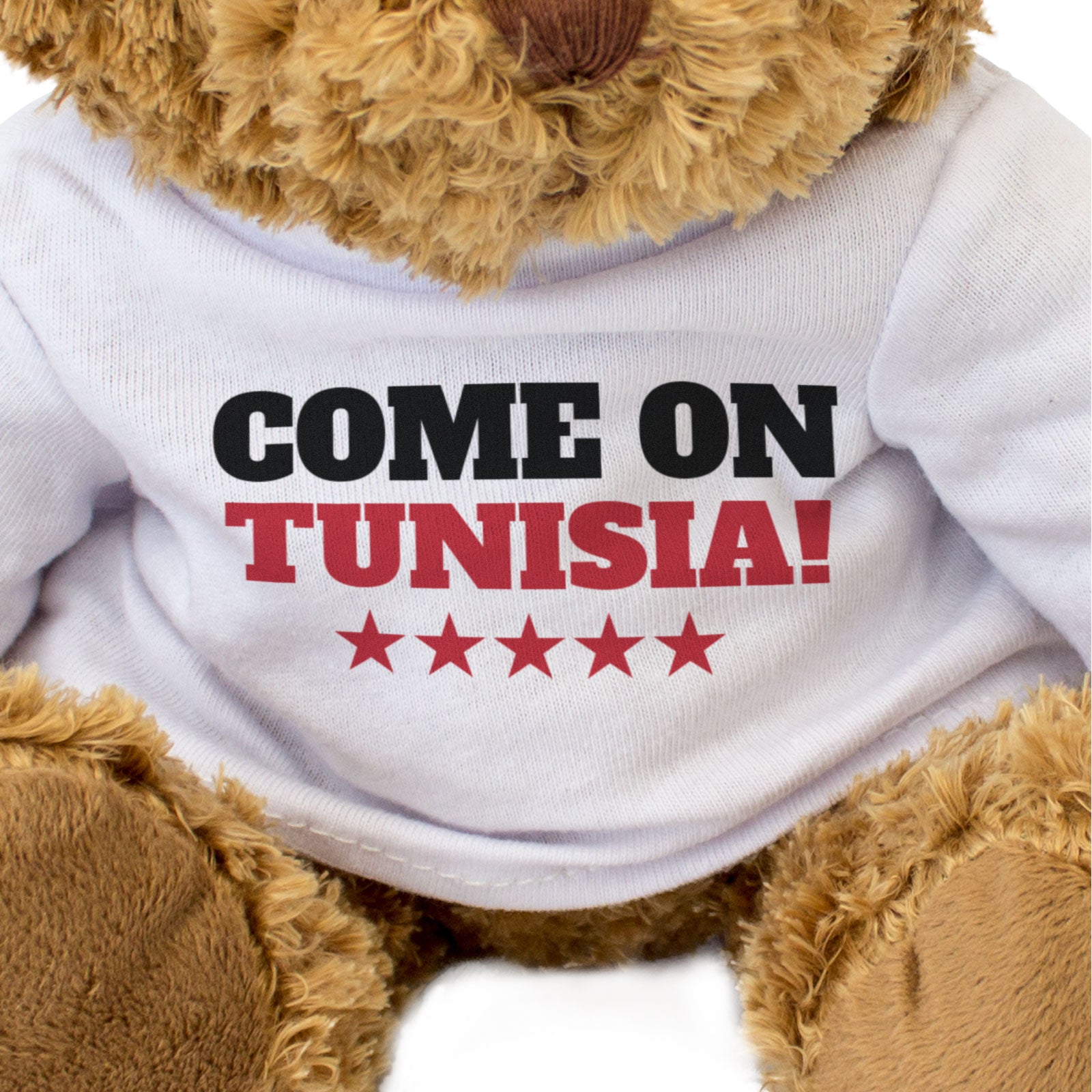 COME ON TUNISIA! - Teddy Bear - Cute Funny - Tunisian Sports Fan Gift Present