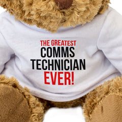 THE GREATEST COMMS TECHNICIAN EVER - Teddy Bear - Cute Cuddly - Gift Present