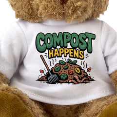 COMPOST HAPPENS - Teddy Bear - Cute Cuddly Soft - Funny Gardening Gift Present
