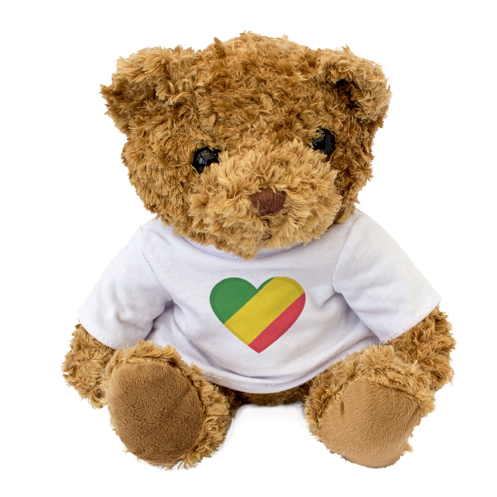 CONGO REPUBLIC FLAG HEART - Teddy Bear - Cute Cuddly Soft - Gift Present