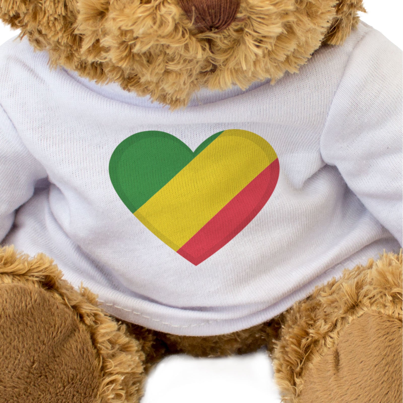CONGO REPUBLIC FLAG HEART - Teddy Bear - Cute Cuddly Soft - Gift Present