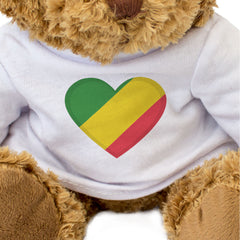 CONGO REPUBLIC FLAG HEART - Teddy Bear - Cute Cuddly Soft - Gift Present