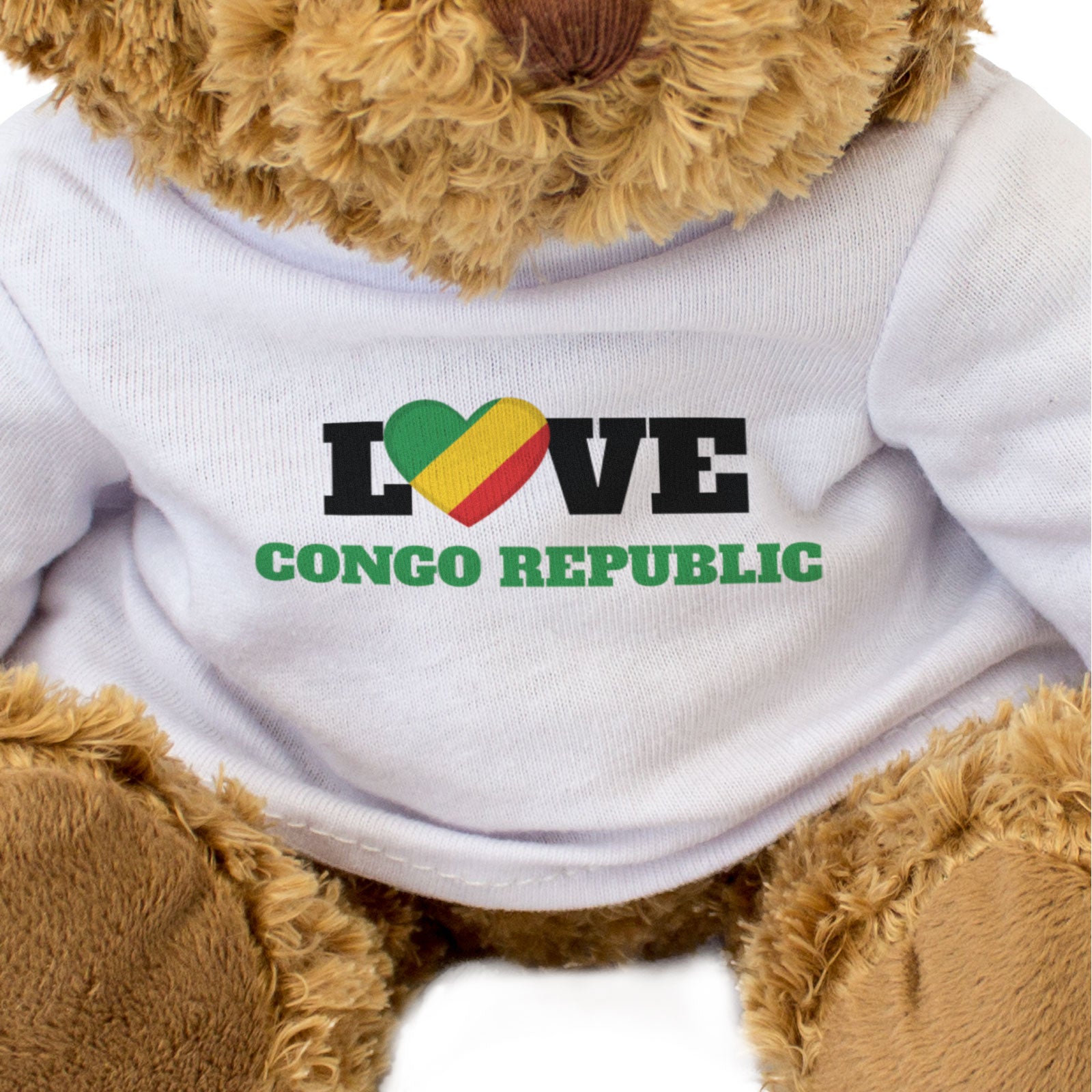 LOVE CONGO REPUBLIC (FLAG HEART) - Teddy Bear - Cute - Souvenir Gift Present