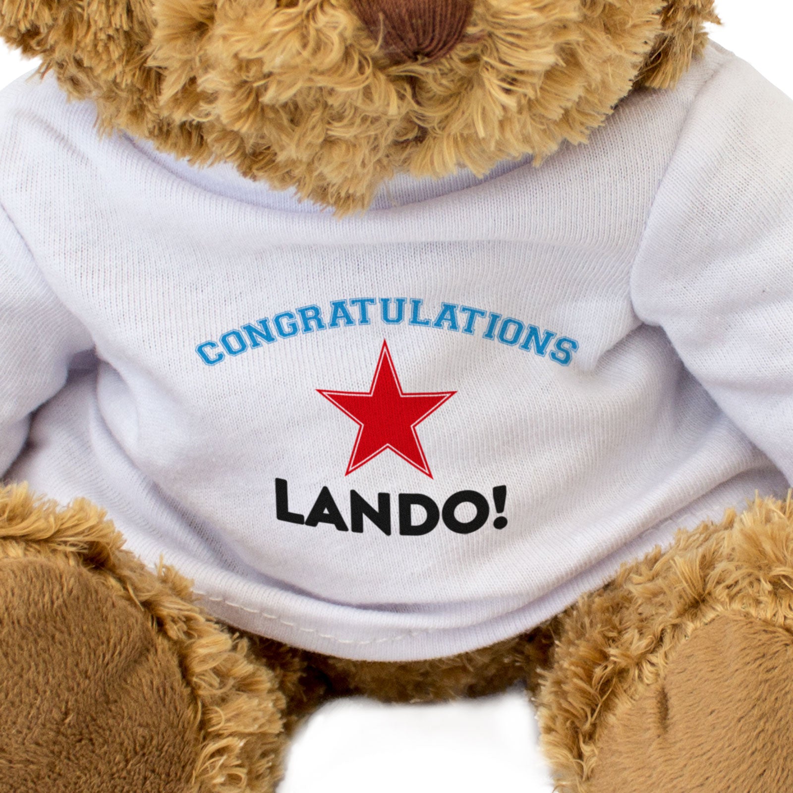 CONGRATULATIONS LANDO - Teddy Bear - Cute Cuddly Soft Adorable - Gift Present