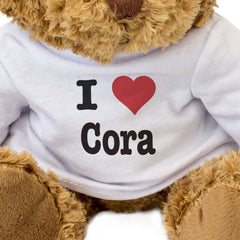 I LOVE CORA - Teddy Bear - Cute Cuddly Soft Adorable - Funny Gift Present