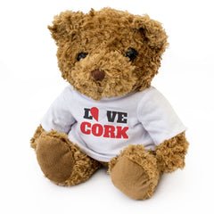 LOVE CORK (COUNTY COLOURS HEART) - Teddy Bear - Funny Ireland Gift Present