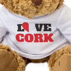 LOVE CORK (COUNTY COLOURS HEART) - Teddy Bear - Funny Ireland Gift Present
