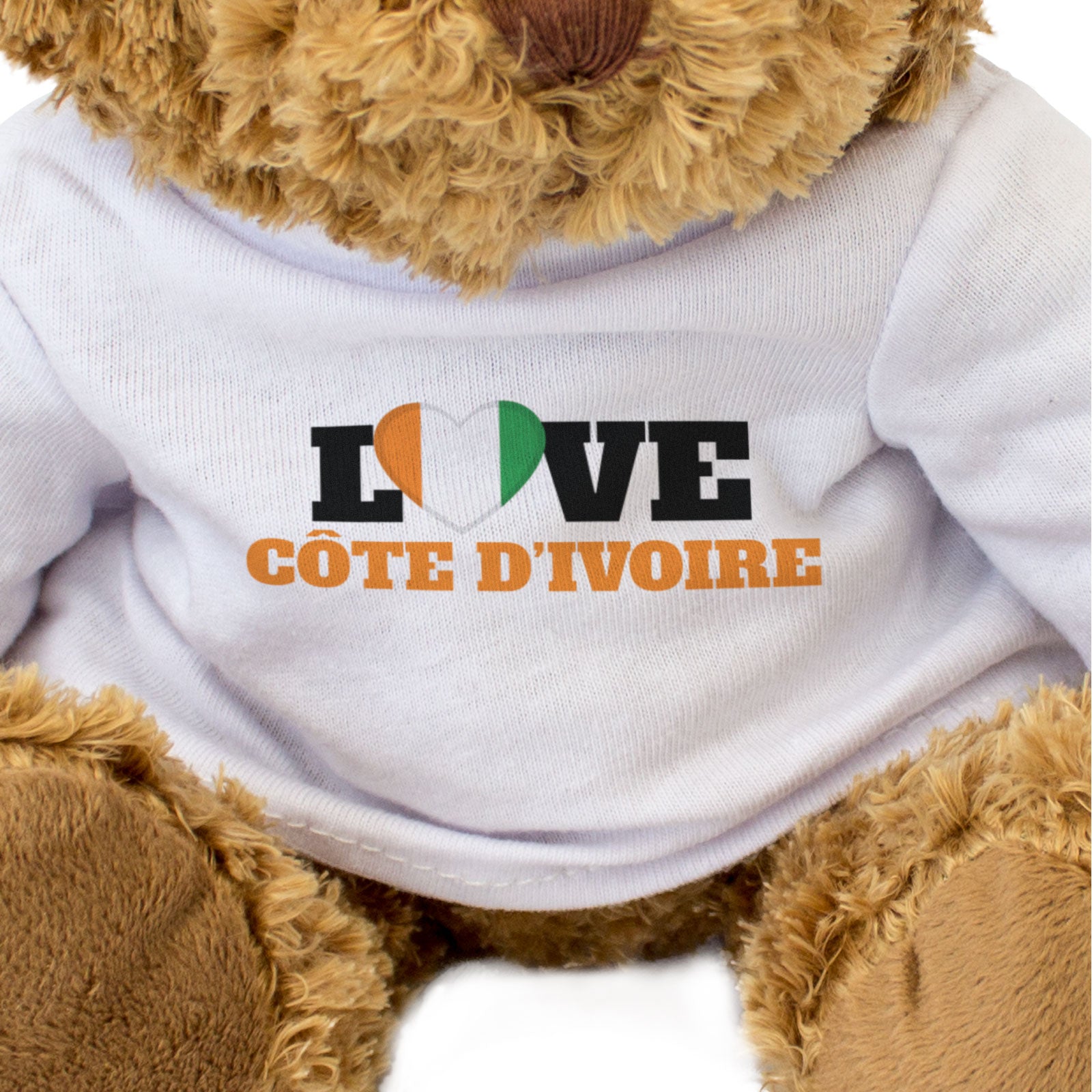 LOVE CÔTE D'IVOIRE (FLAG HEART) - Teddy Bear - Cute - Souvenir Gift Present