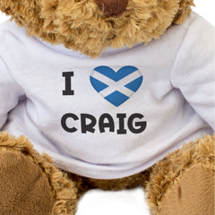 I LOVE CRAIG (SCOTLAND FLAG) - Teddy Bear - Cute - Funny Scottish Gift Present