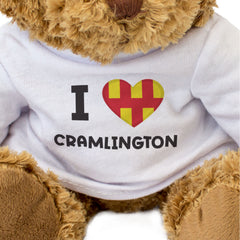 I LOVE CRAMLINGTON (NORTHUMBERLAND FLAG) - Teddy Bear - Cute Funny Gift Present