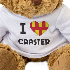 I LOVE CRASTER (NORTHUMBERLAND FLAG) - Teddy Bear - Cute - Funny Gift Present
