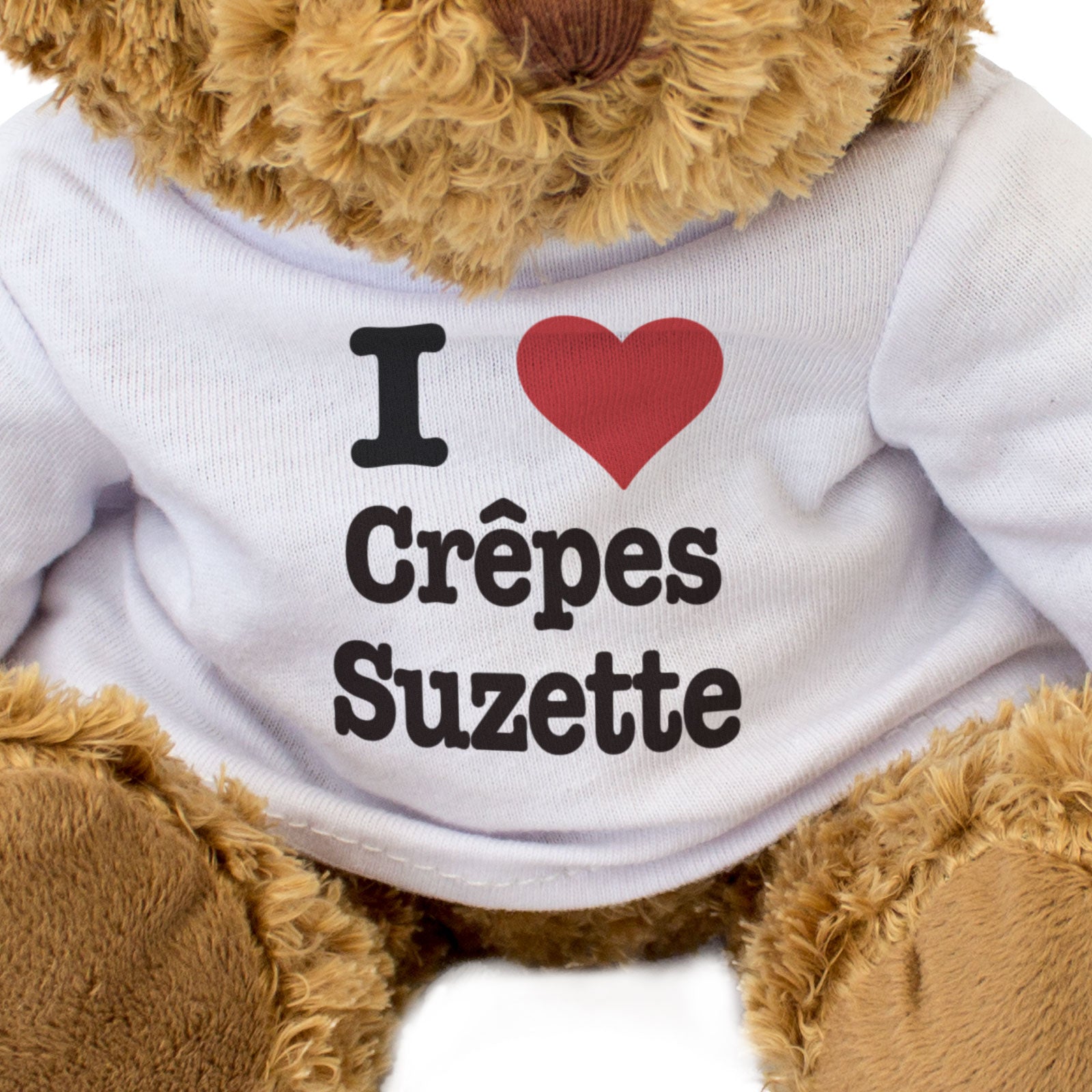 I LOVE CRÊPES SUZETTE - Teddy Bear - Cute Cuddly Soft Adorable - Gift Present
