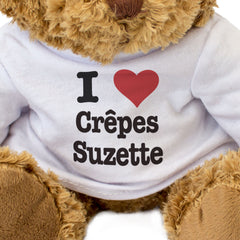 I LOVE CRÊPES SUZETTE - Teddy Bear - Cute Cuddly Soft Adorable - Gift Present