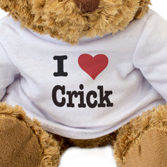 I LOVE CRICK - Teddy Bear - Cute Cuddly Soft - Northamptonshire Gift Present