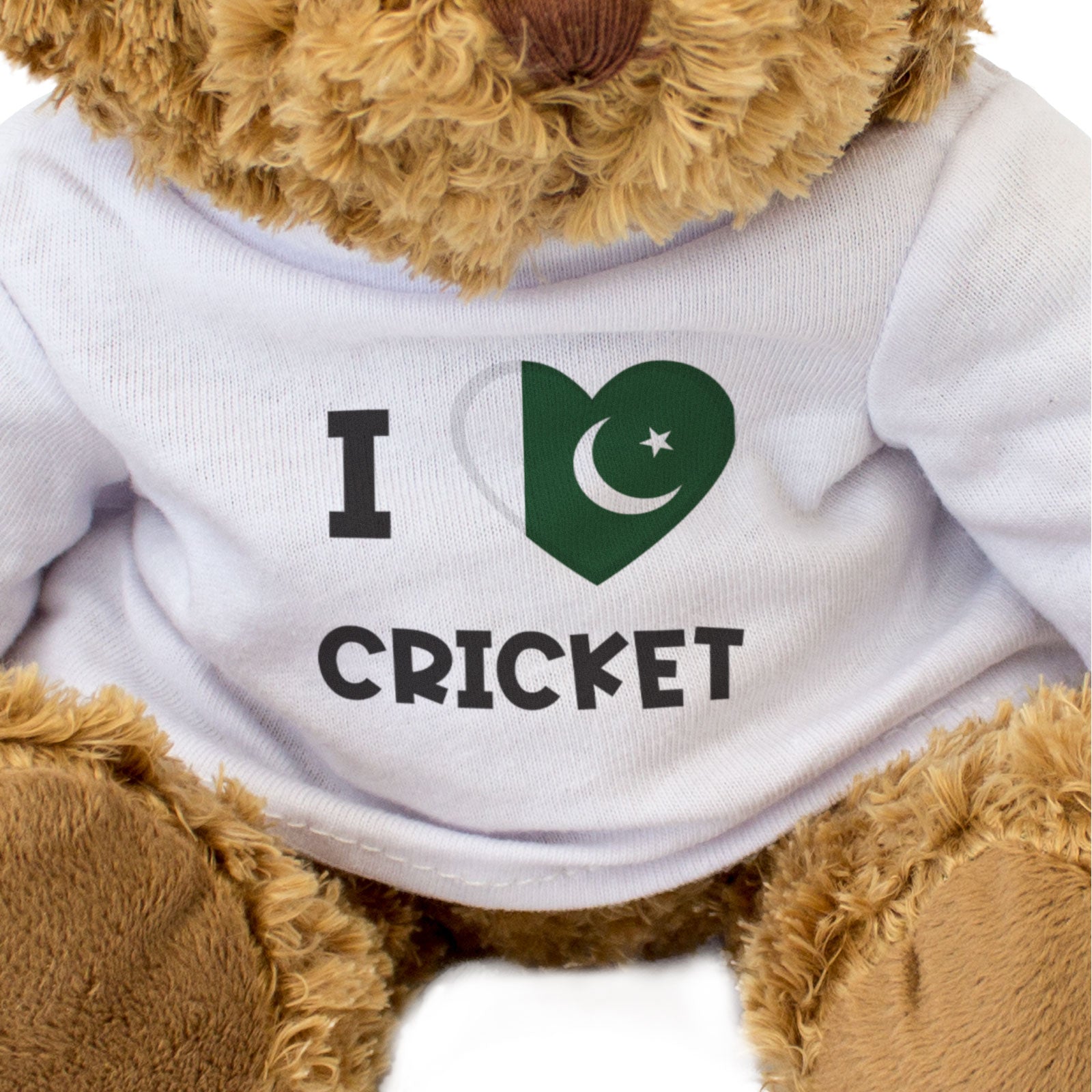 I LOVE CRICKET (PAKISTAN FLAG) - Teddy Bear - Cute - Cricket Fan Gift Present