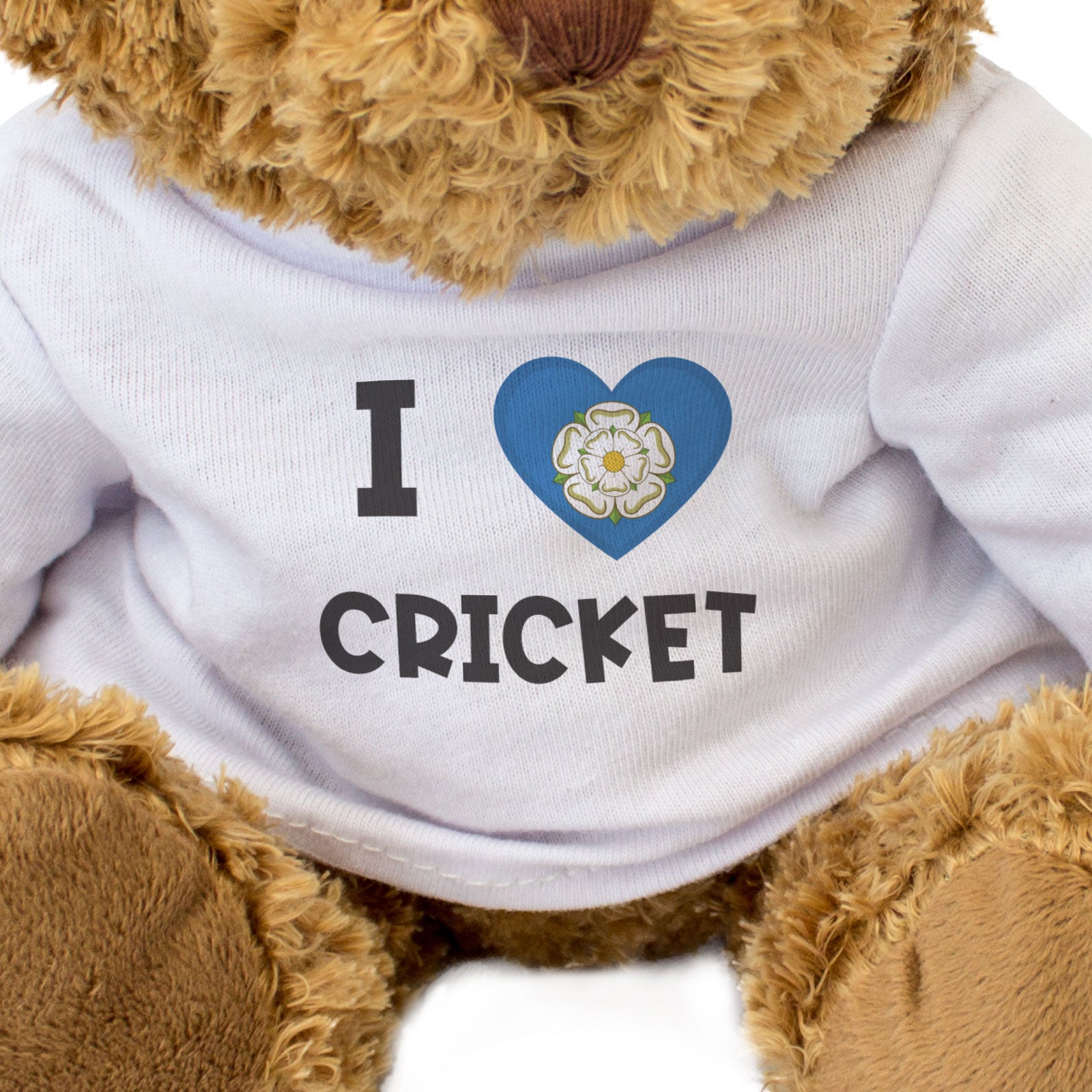 I LOVE CRICKET (YORKSHIRE FLAG) - Teddy Bear - Cute Funny Souvenir Gift Present