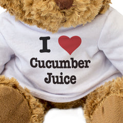 I LOVE CUCUMBER JUICE - Teddy Bear - Cute Cuddly Soft Adorable - Gift Present