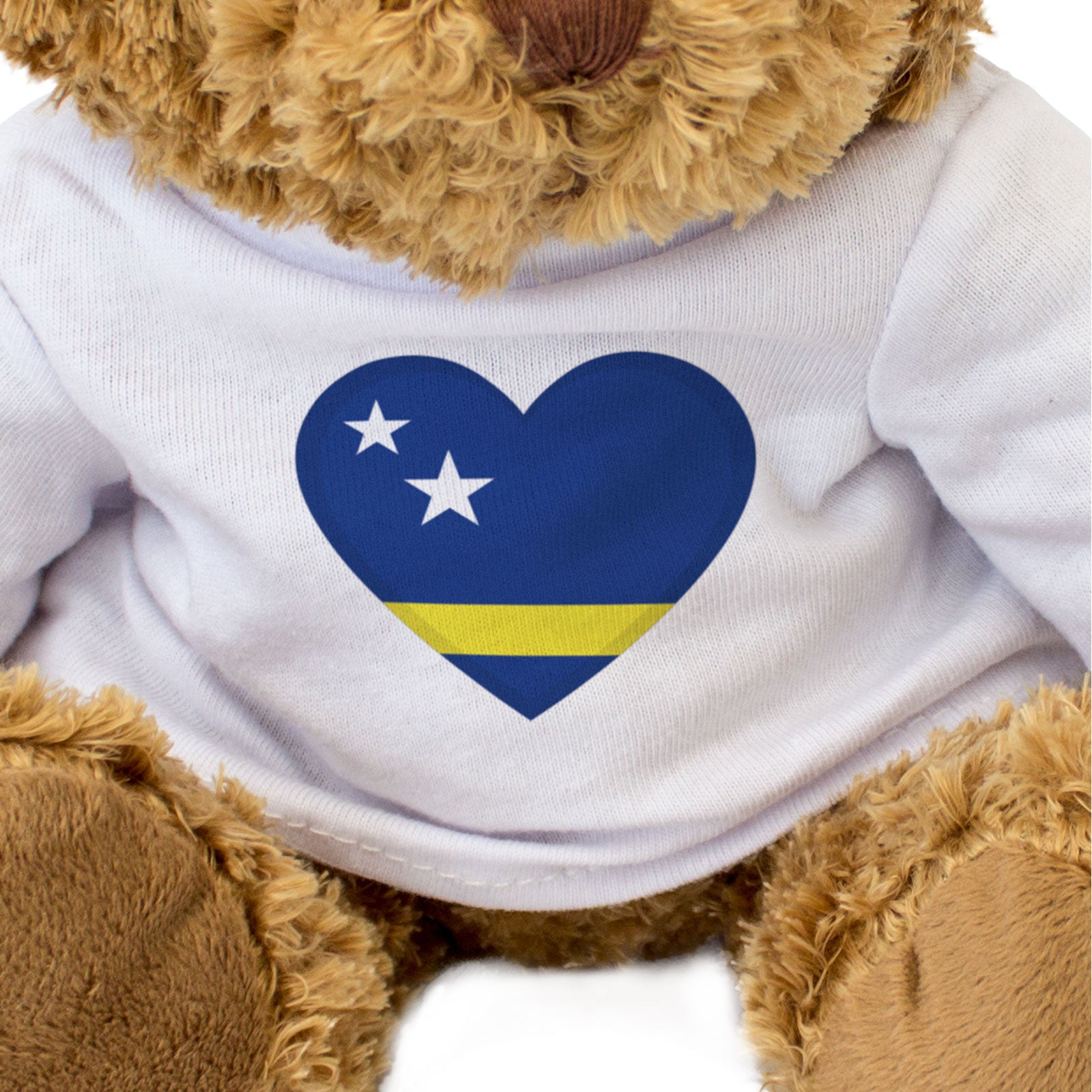 CURAÇAO FLAG HEART - Teddy Bear - Cute Funny Soft - Souvenir Gift Present