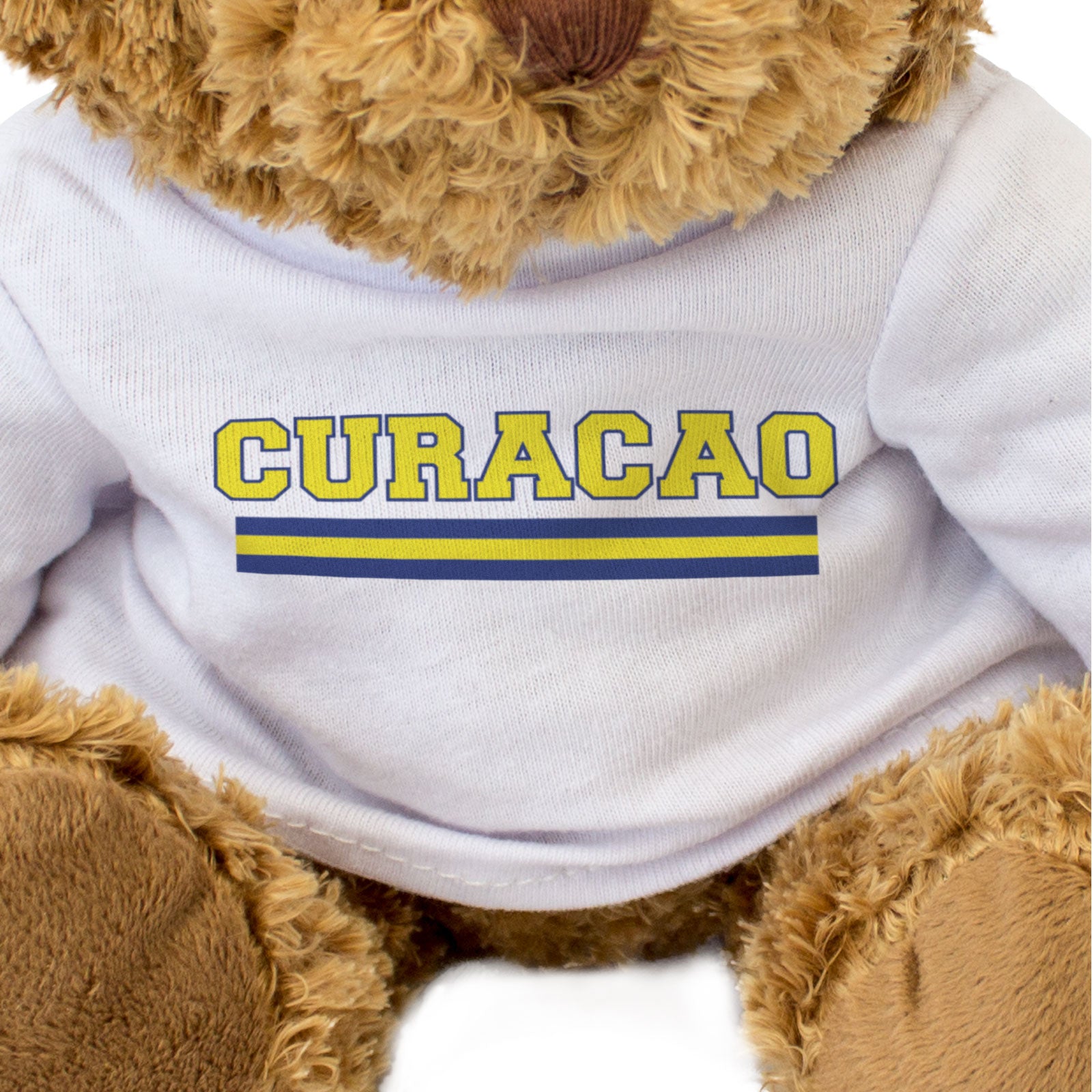 CURACAO FLAG STRIPES - Teddy Bear - Cute Funny - Souvenir Gift Present