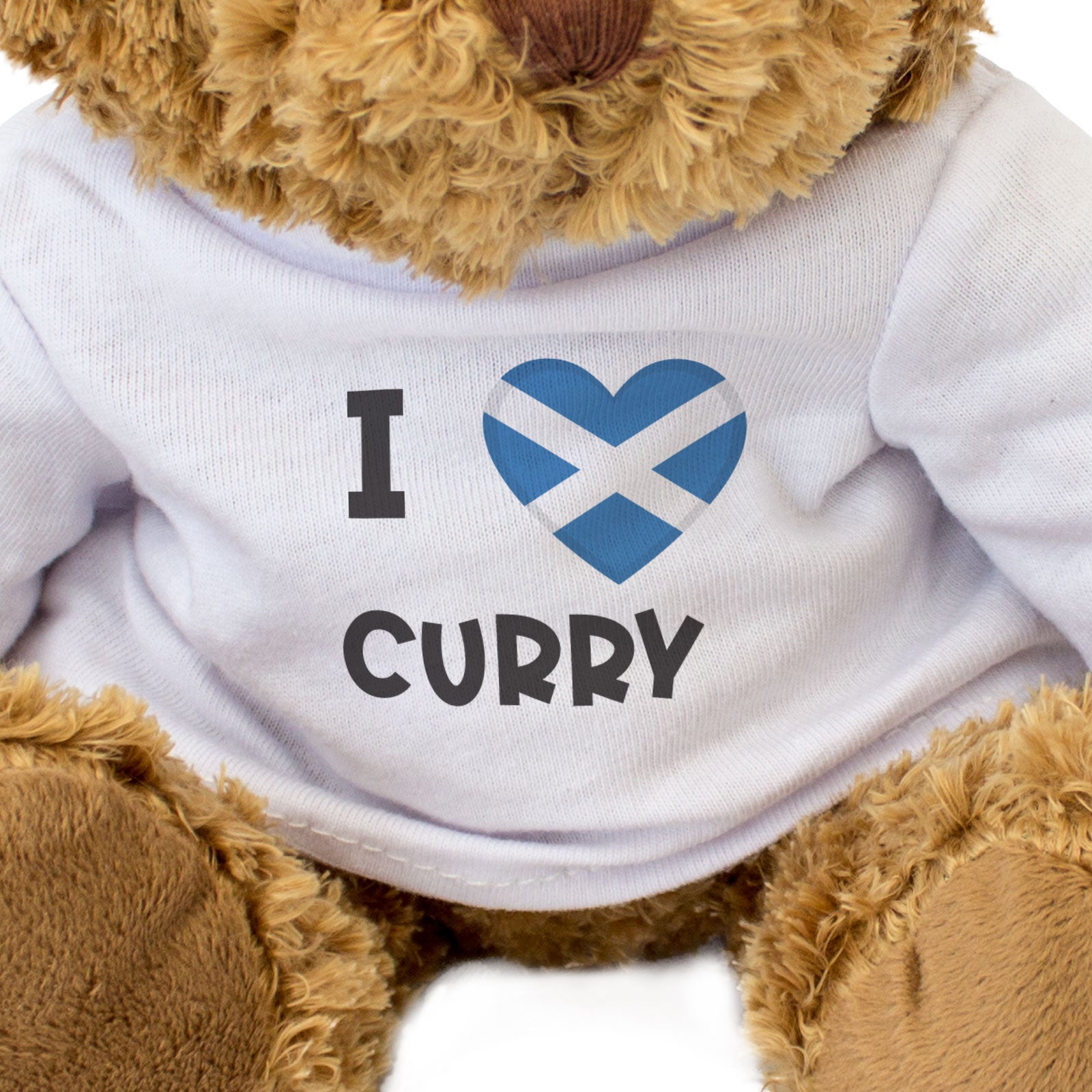 I LOVE CURRY (SCOTLAND FLAG) - Teddy Bear - Cute Funny Souvenir Gift Present