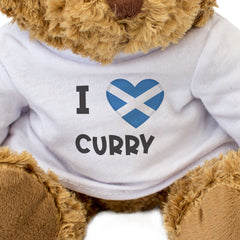 I LOVE CURRY (SCOTLAND FLAG) - Teddy Bear - Cute Funny Souvenir Gift Present