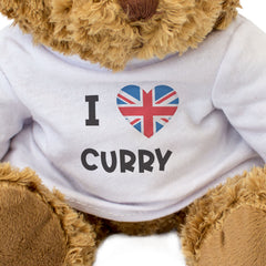 I LOVE CURRY (BRITISH FLAG) - Teddy Bear - Cute Funny Souvenir Gift Present