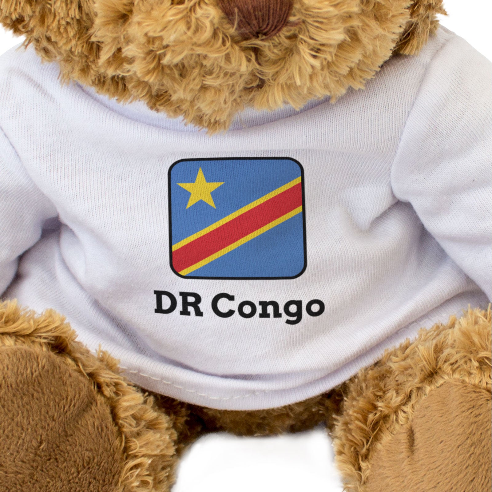 DR CONGO FLAG SQUARE - Teddy Bear - Cute Funny - Congolese Souvenir Gift Present