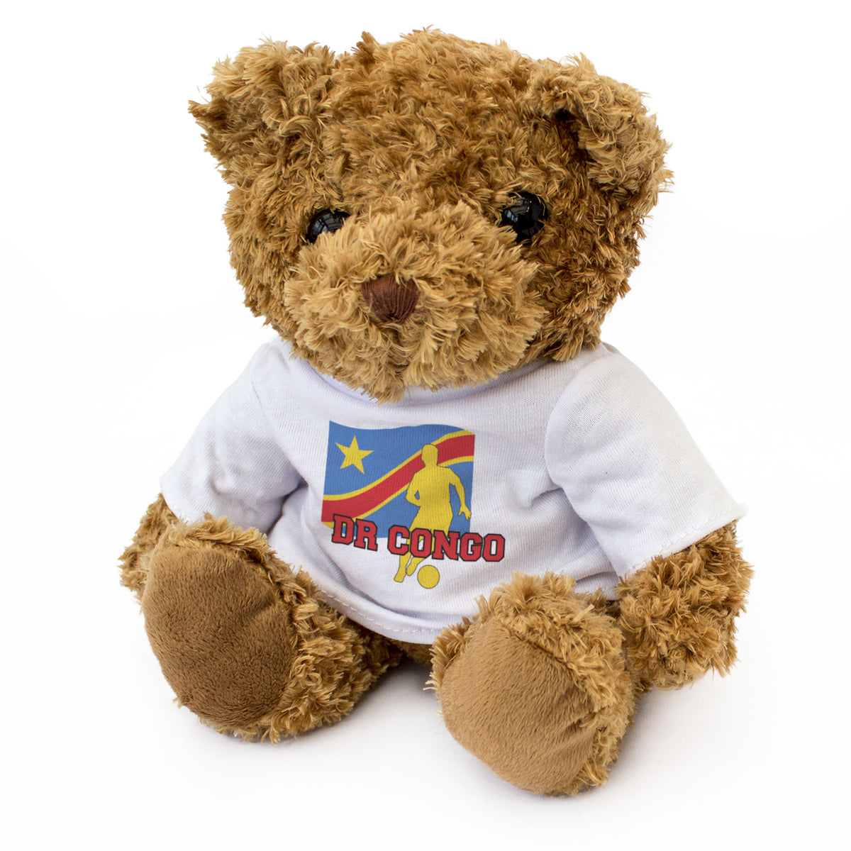 DR CONGO FLAG (FOOTBALL) - Teddy Bear - Congolese Soccer Fan Gift Present