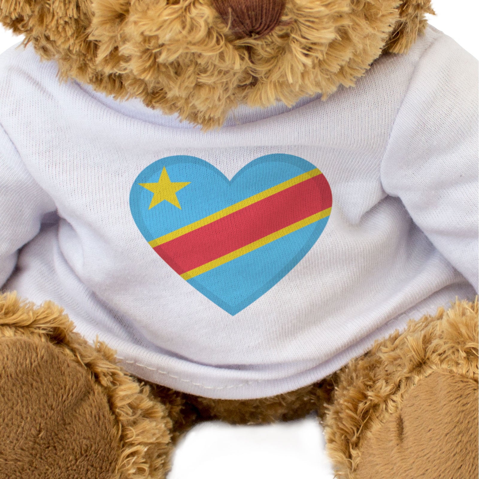 DRC FLAG HEART - Teddy Bear - Cute Cuddly Soft Adorable - Gift Present
