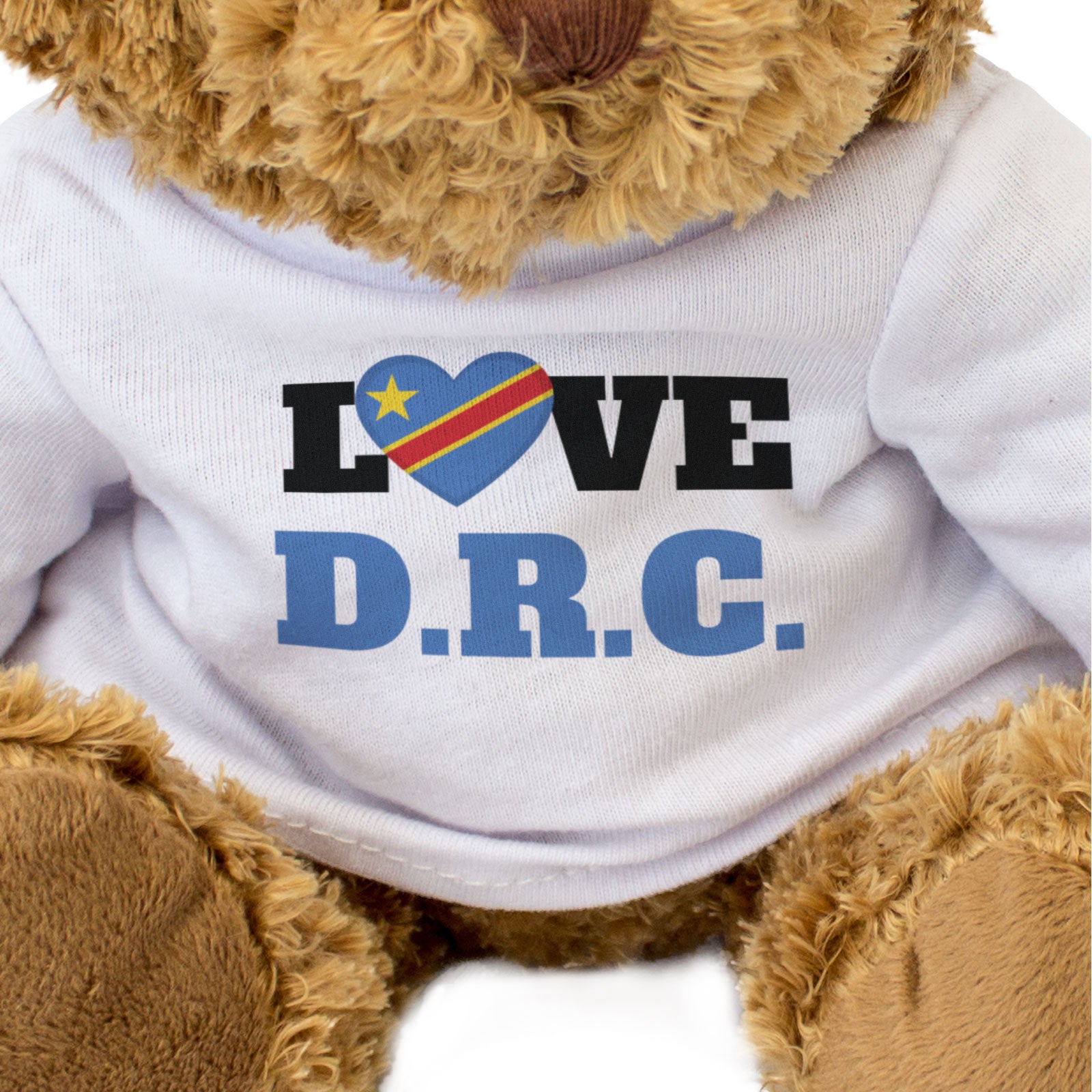 LOVE DRC (FLAG HEART) - Teddy Bear - Cute Soft - Funny Souvenir Gift Present