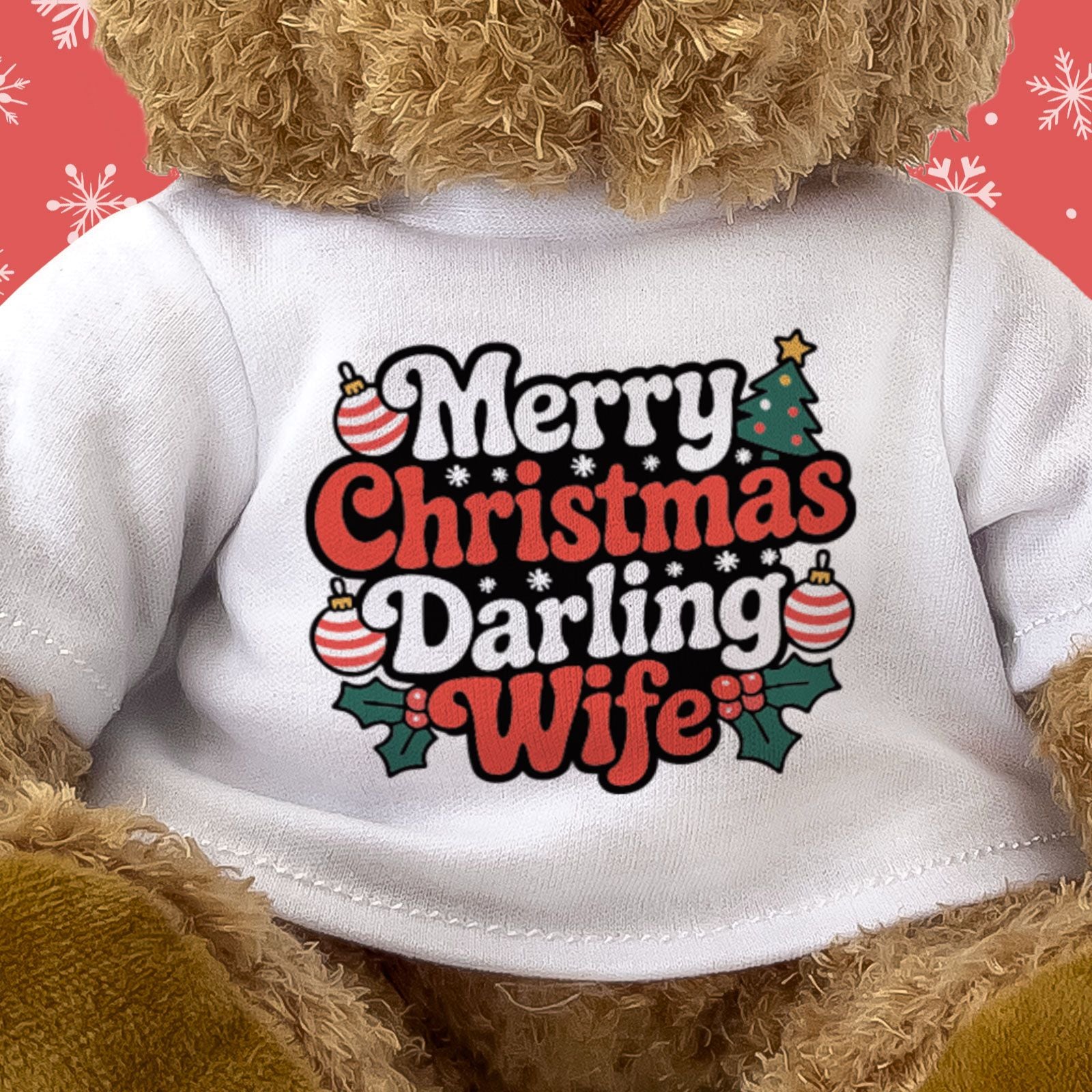 MERRY CHRISTMAS DARLING WIFE - Teddy Bear - Cute - Romantic Xmas Gift Present