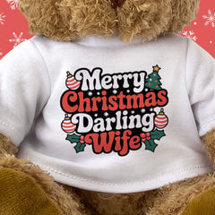 MERRY CHRISTMAS DARLING WIFE - Teddy Bear - Cute - Romantic Xmas Gift Present