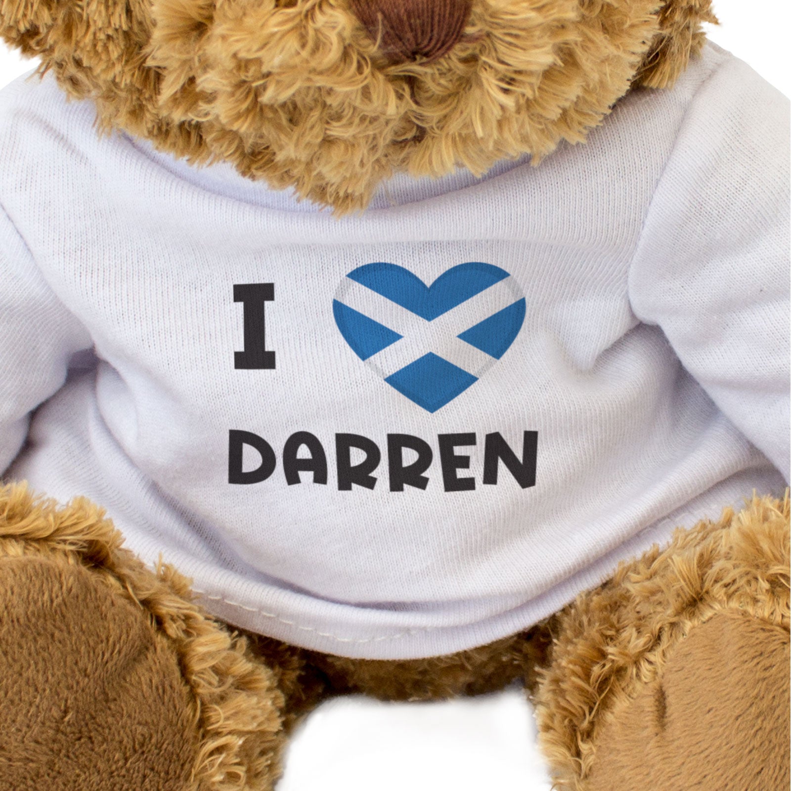 I LOVE DARREN (SCOTLAND FLAG) - Teddy Bear - Cute - Funny Scottish Gift Present