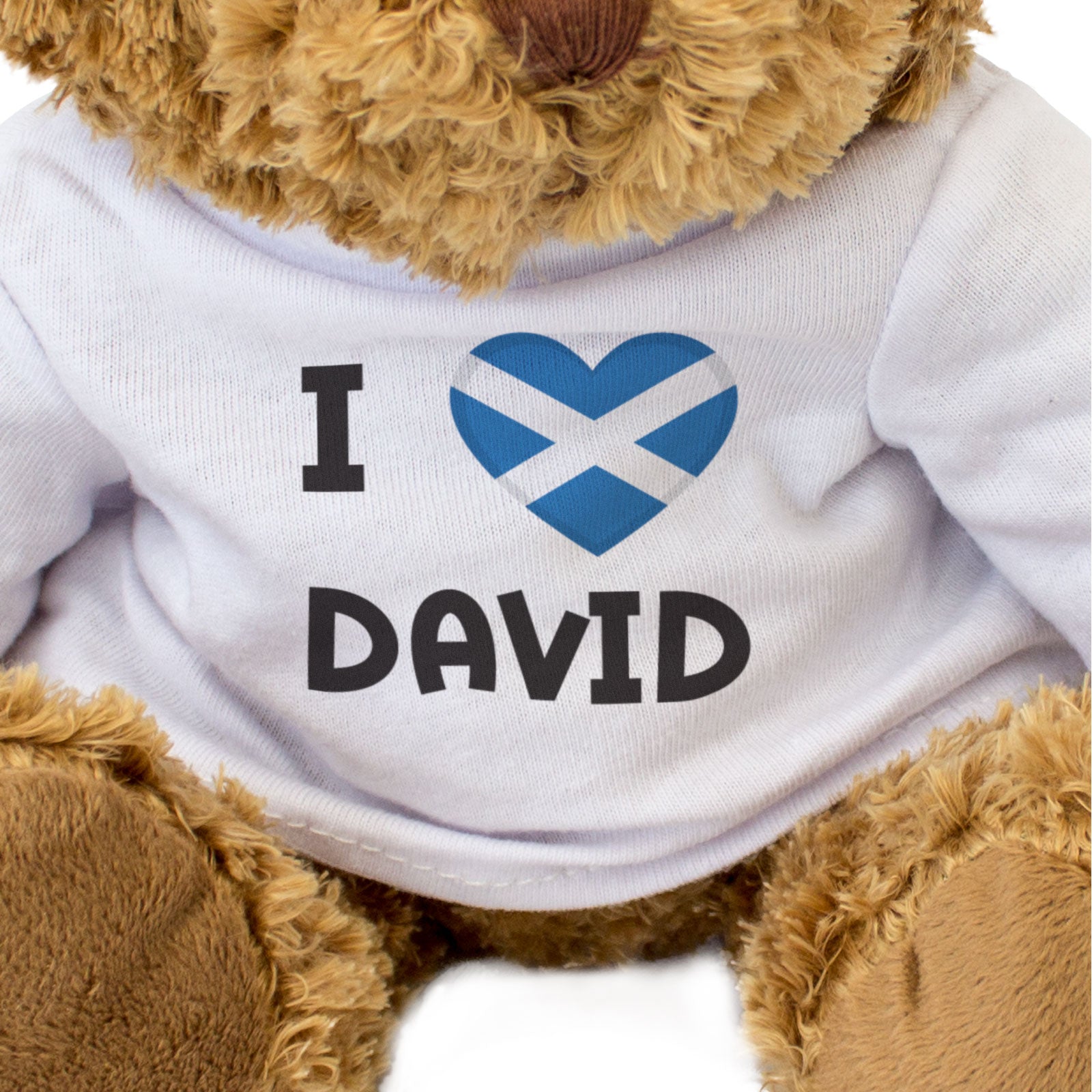 I LOVE DAVID (SCOTLAND FLAG) - Teddy Bear - Cute - Funny Scottish Gift Present