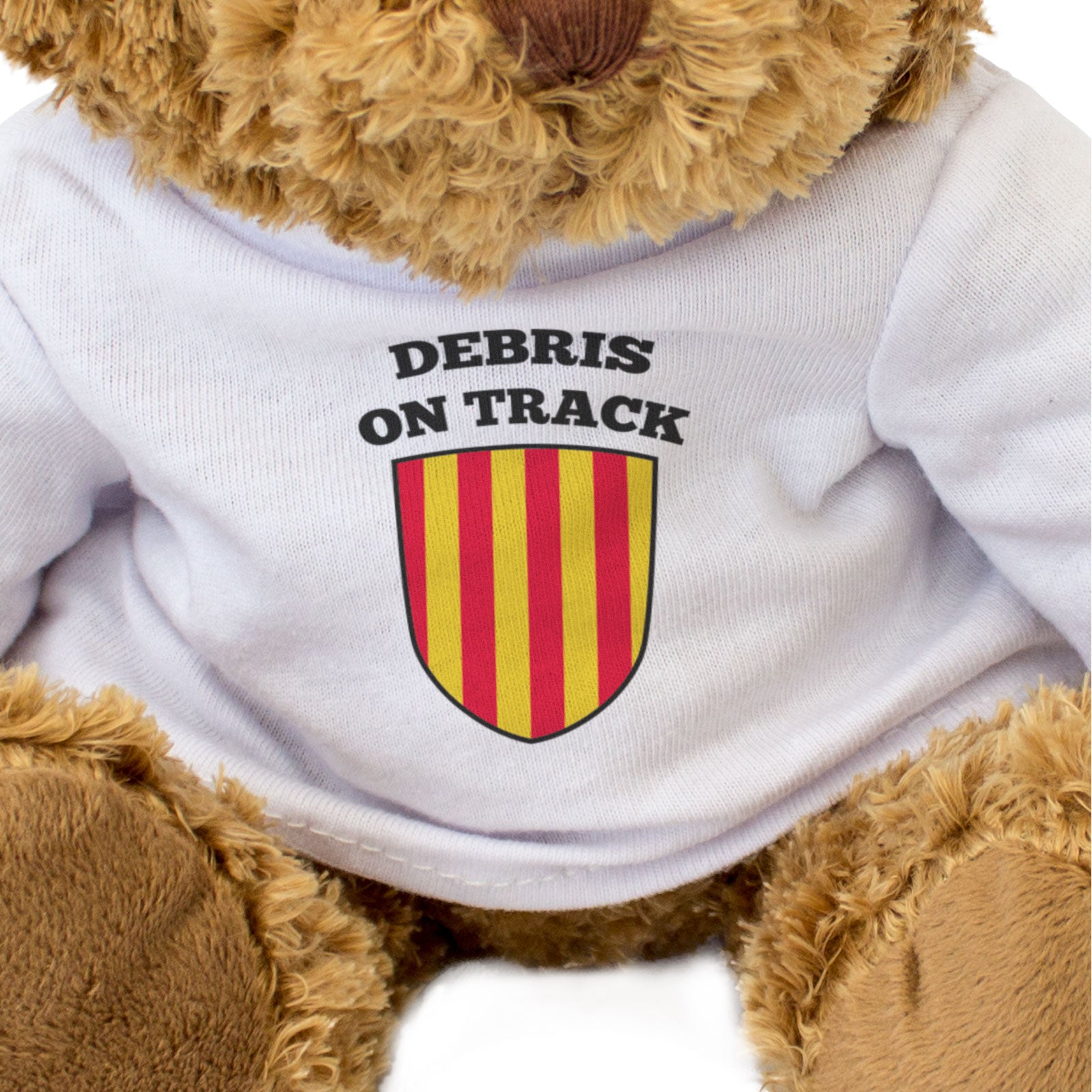DEBRIS ON TRACK (RED & YELLOW STRIPES) - Teddy Bear - Motorsport Gift Present