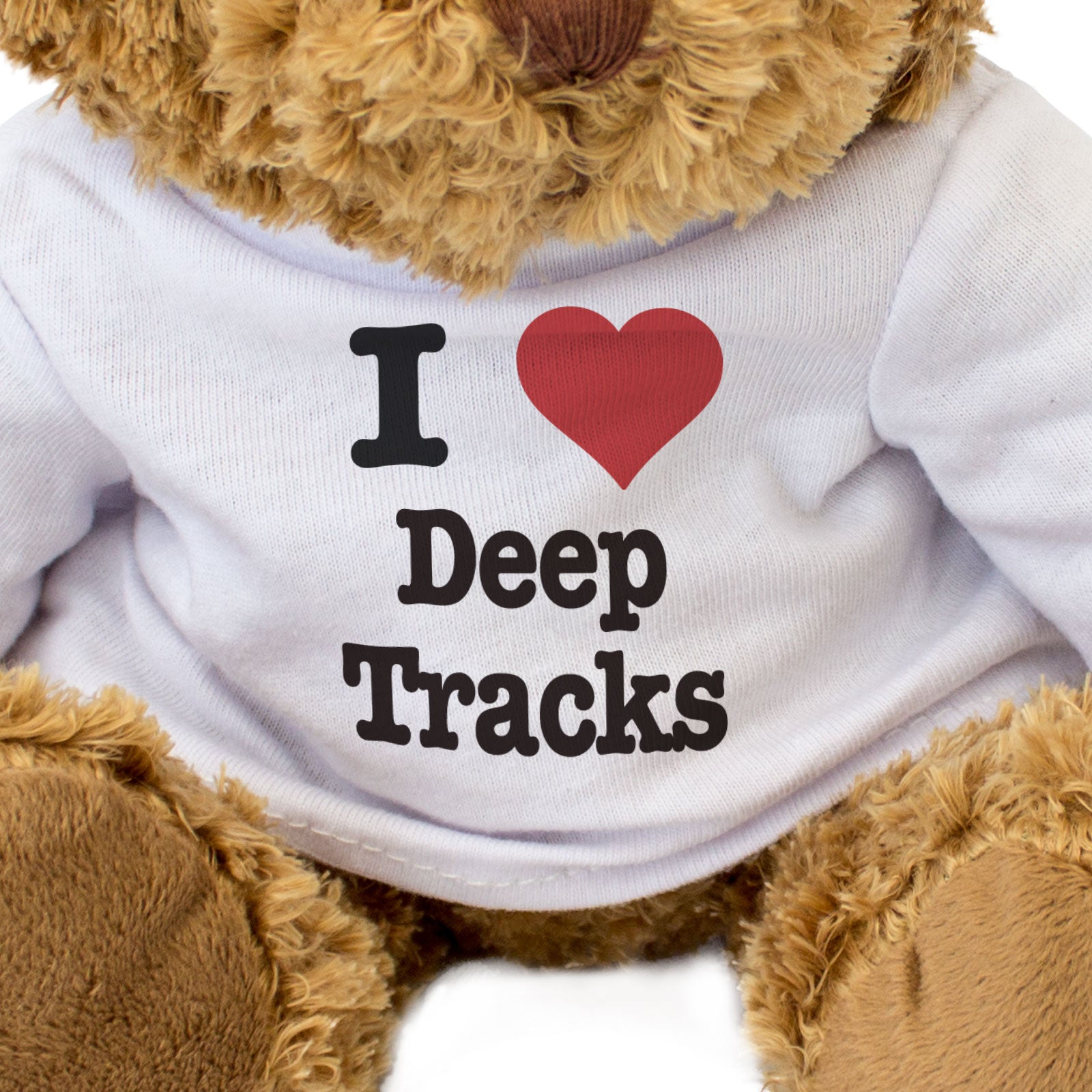 I LOVE DEEP TRACKS - Teddy Bear - Cute Cuddly Soft - Funny Music Gift Present