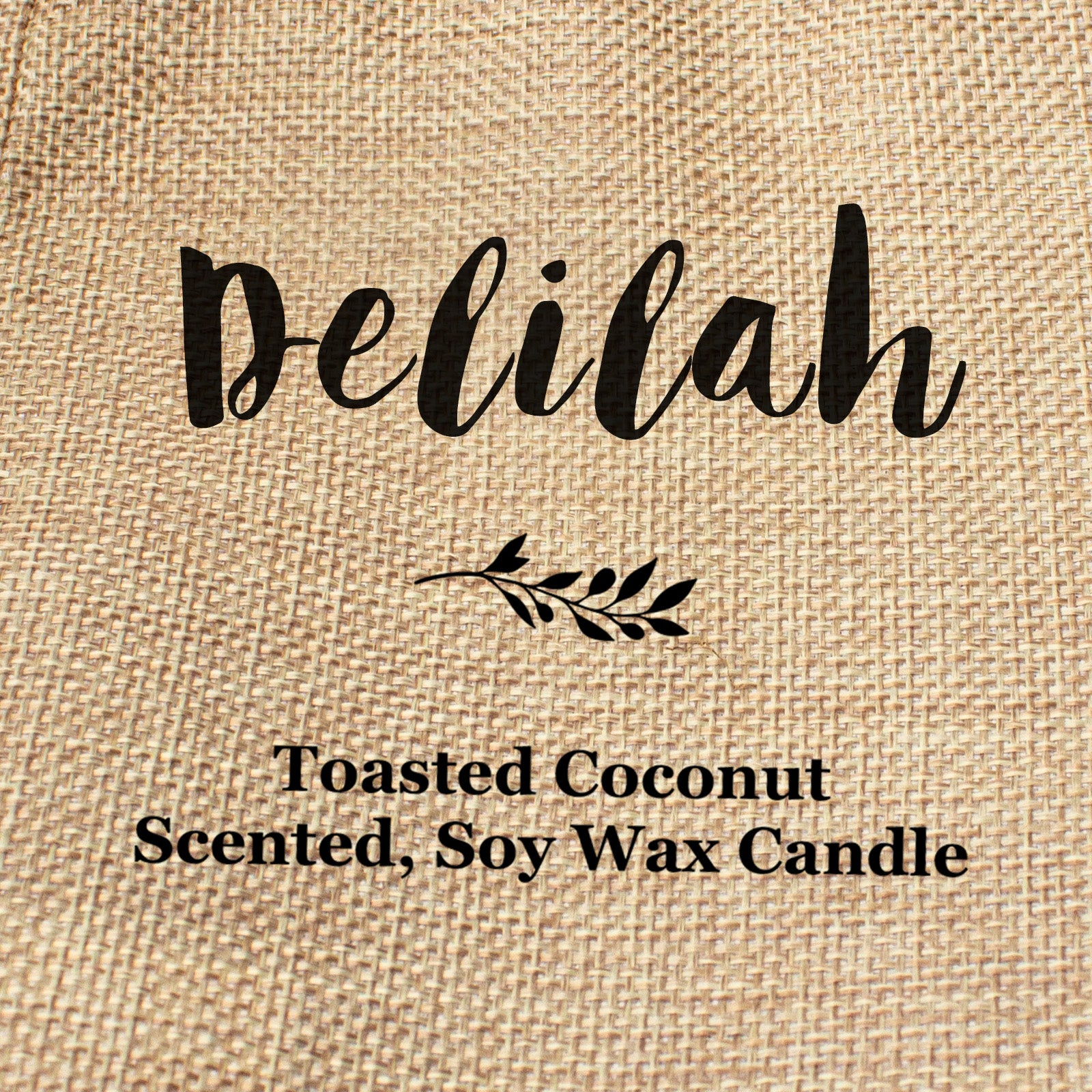 Delilah personalised faux-burlap candle gift bag
