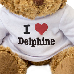I LOVE DELPHINE - Teddy Bear - Cute Cuddly Soft Adorable - Funny Gift Present