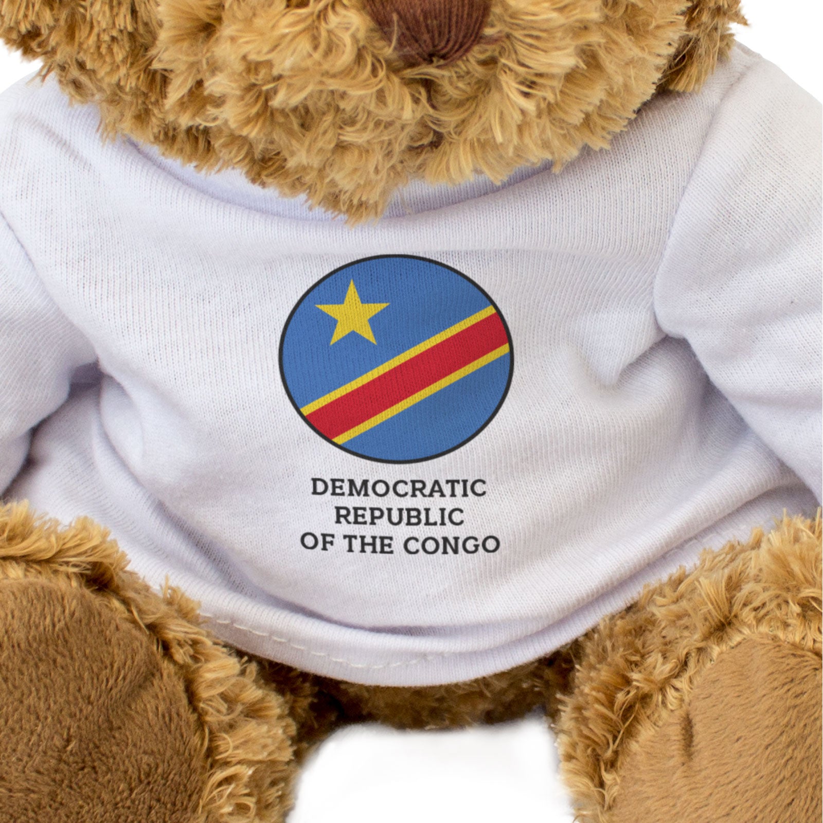 DEMOCRATIC REPUBLIC OF THE CONGO FLAG ROUNDEL - Teddy Bear - Gift Present