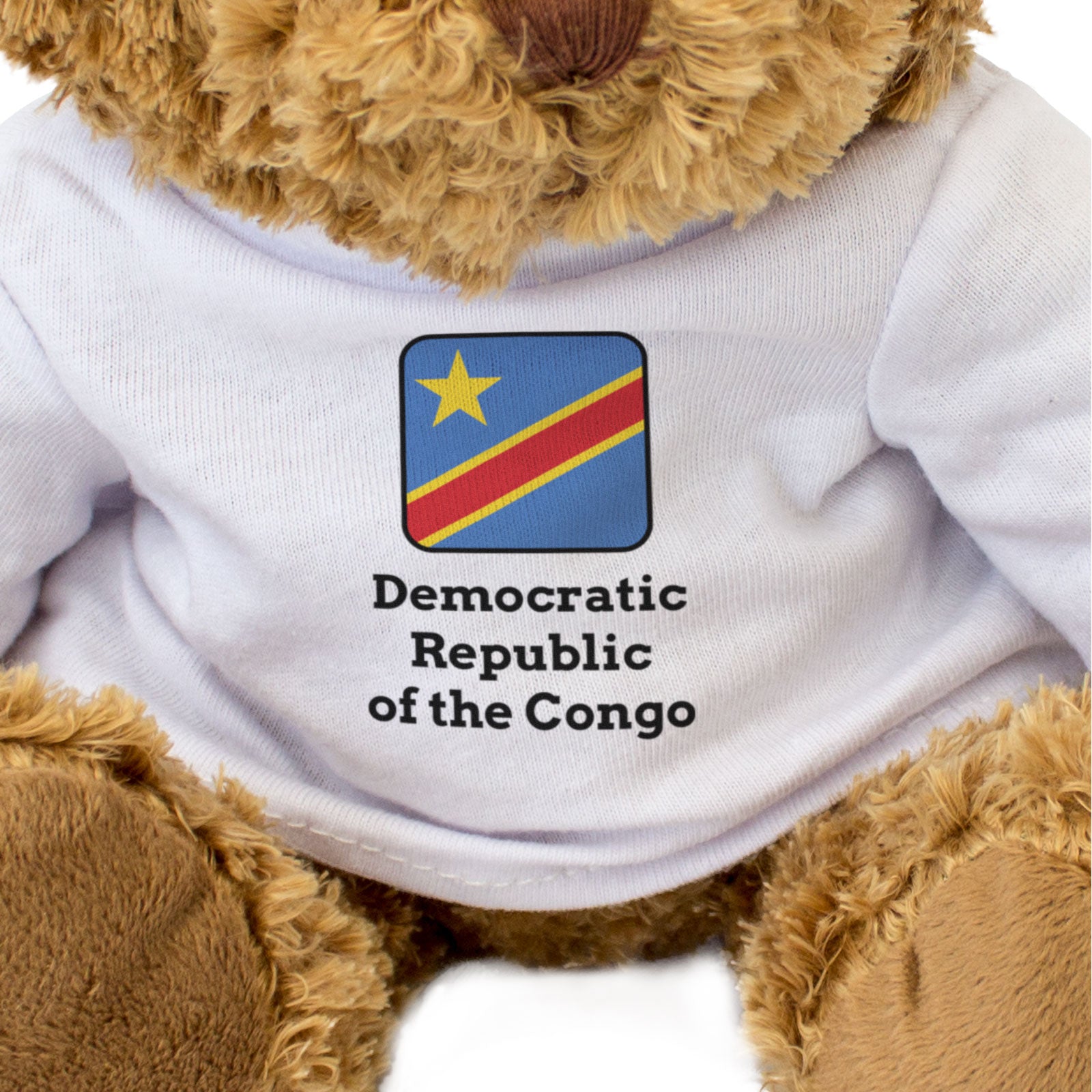 DEMOCRATIC REPUBLIC OF THE CONGO FLAG SQUARE - Teddy Bear - Cute Gift Present