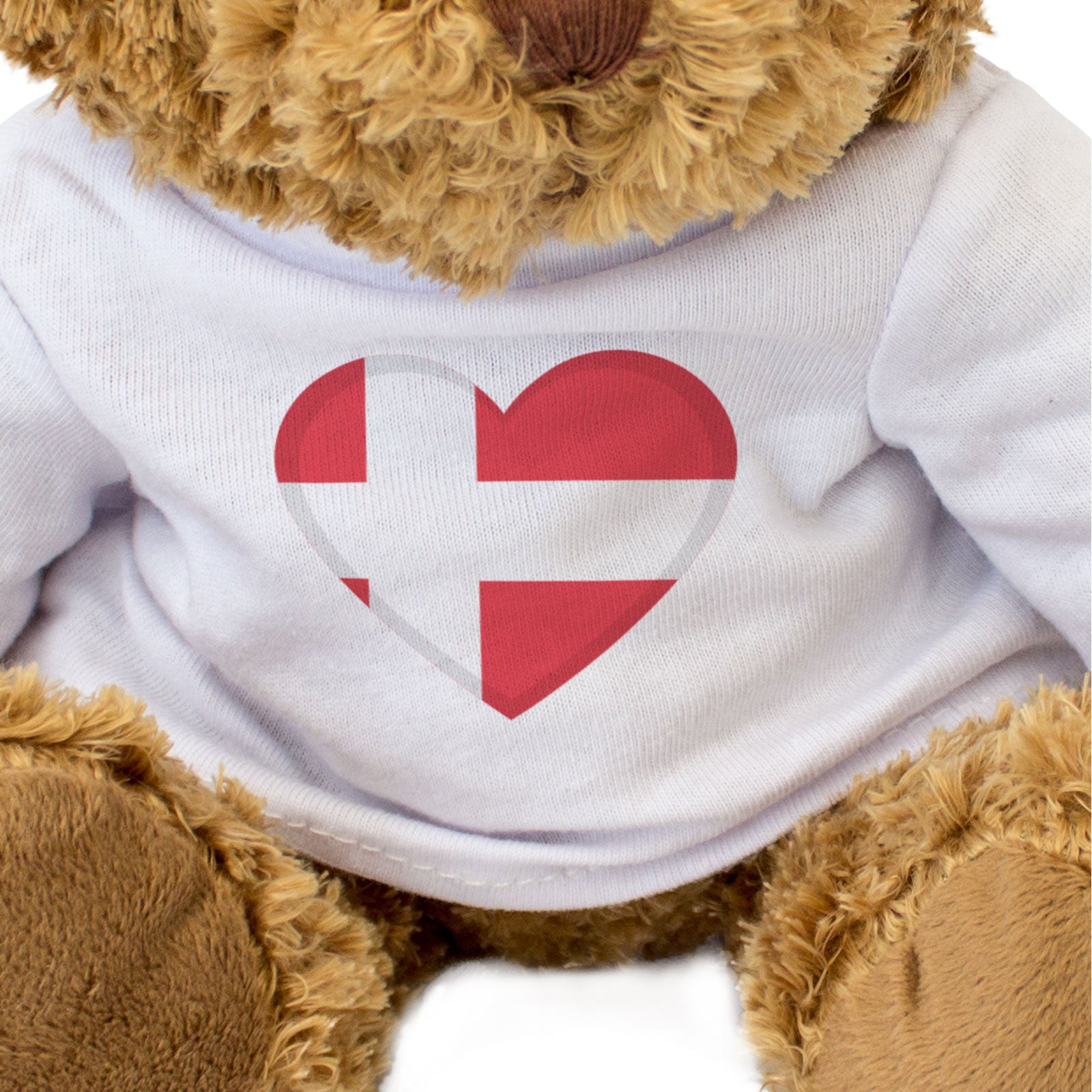 DENMARK FLAG HEART - Teddy Bear - Cute Cuddly Soft - Danish Gift Present
