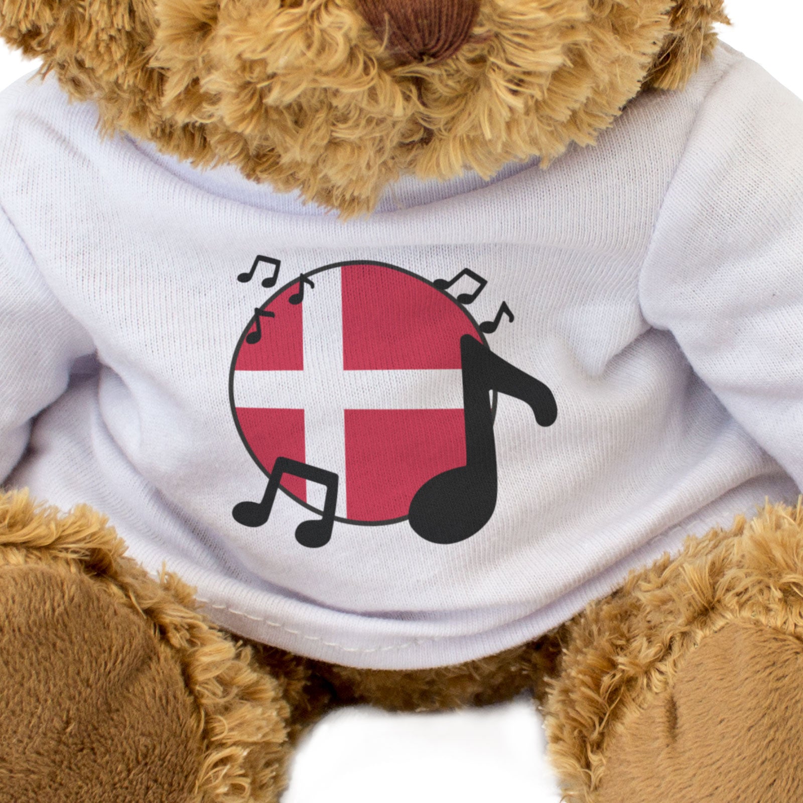 DENMARK FLAG (MUSICAL NOTES) - Teddy Bear - Danish Music Fan Gift Present